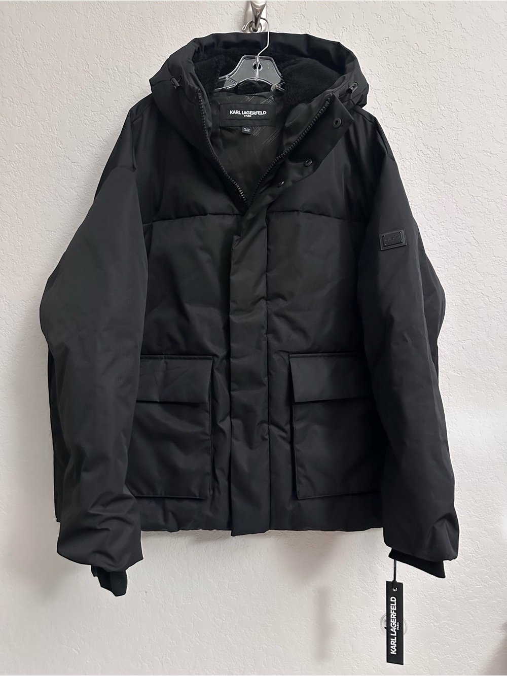 KARL LAGERFELD Men's Outerwear Heavy Weight Puffer Size XXL Black
